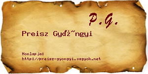 Preisz Gyöngyi névjegykártya