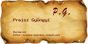Preisz Gyöngyi névjegykártya